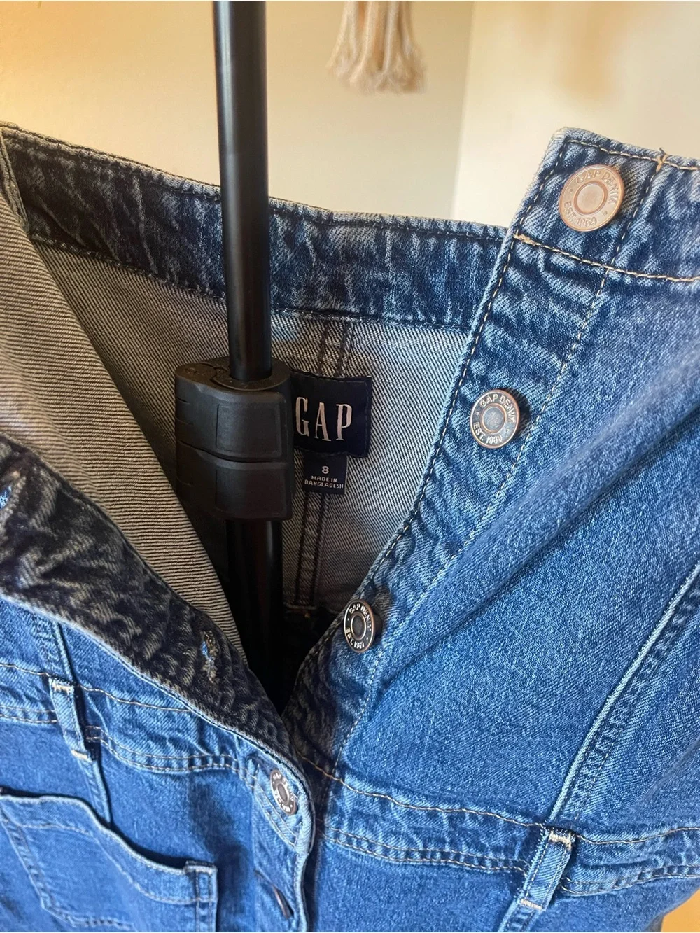 GAP Blue Denim Button-Front Midi Dress - Picture 2 of 3